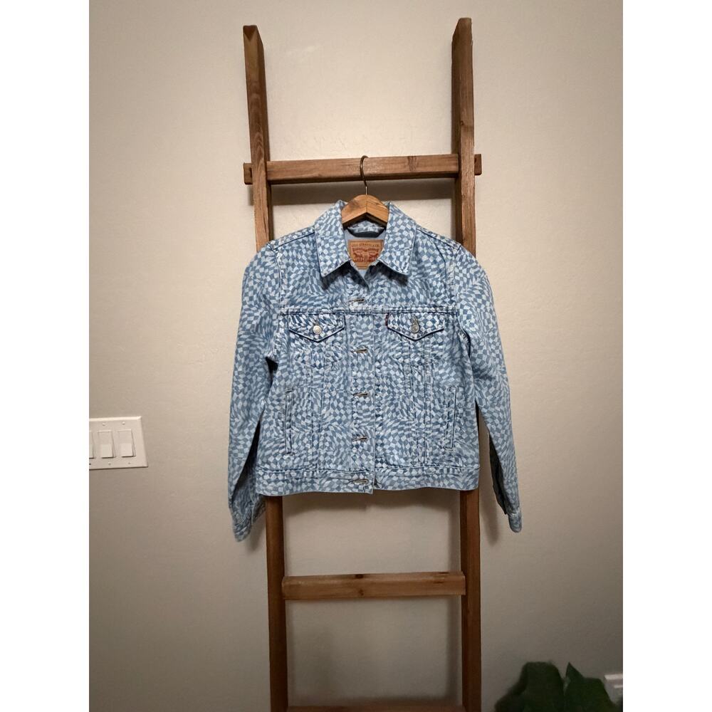 Levi's Original Denim Trucker Jacke Harper Geo Discharge Trucker Women's Size XS - Picture 5 of 6